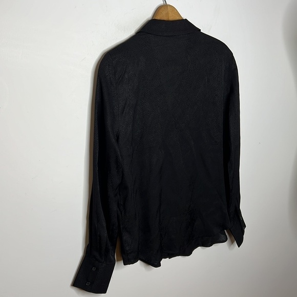 & Other Stories Paris Atelier Snake Reptile Print V Neck Collard Blouse - Picture 7 of 11